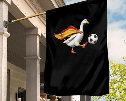 Spain Soccer Goose Garden Flag Spanish Flag Patriotic Football Fan Graphic