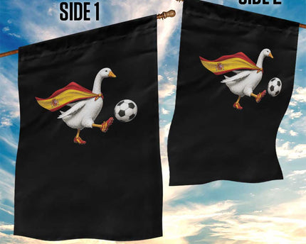 Spain Soccer Goose Garden Flag Spanish Flag Patriotic Football Fan Graphic