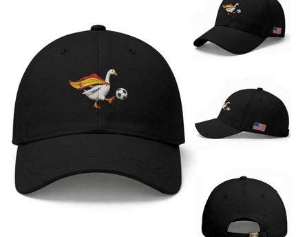 Spain Soccer Goose Baseball Cap Spanish Flag Patriotic Football Fan Graphic