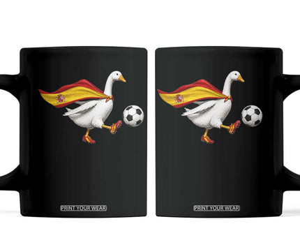 Spain Soccer Goose Coffee Mug Spanish Flag Patriotic Football Fan Graphic