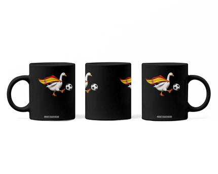 Spain Soccer Goose Coffee Mug Spanish Flag Patriotic Football Fan Graphic