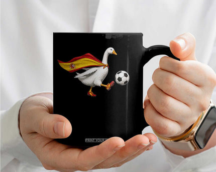 Spain Soccer Goose Coffee Mug Spanish Flag Patriotic Football Fan Graphic