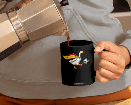 Spain Soccer Goose Coffee Mug Spanish Flag Patriotic Football Fan Graphic