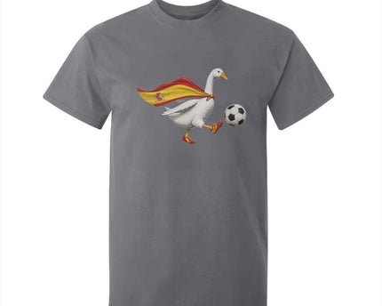 Spain Soccer Goose T-Shirt For Kid Spanish Flag Patriotic Football Fan Graphic