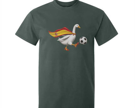 Spain Soccer Goose T-Shirt For Kid Spanish Flag Patriotic Football Fan Graphic