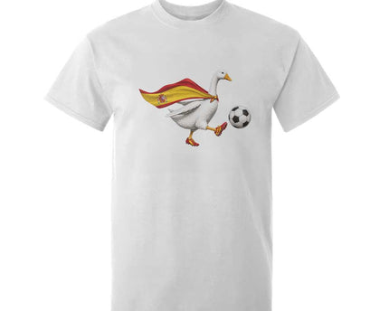 Spain Soccer Goose T-Shirt For Kid Spanish Flag Patriotic Football Fan Graphic