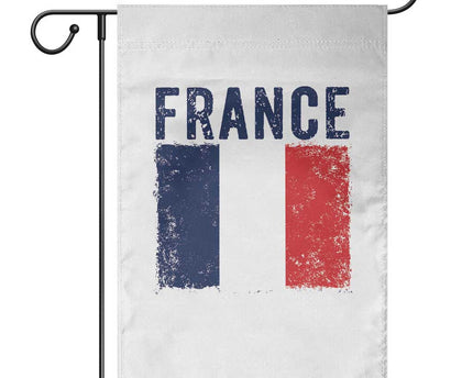 Vintage France Flag Distressed French Pride Patriotic Soccer Fan Graphic Garden Flag