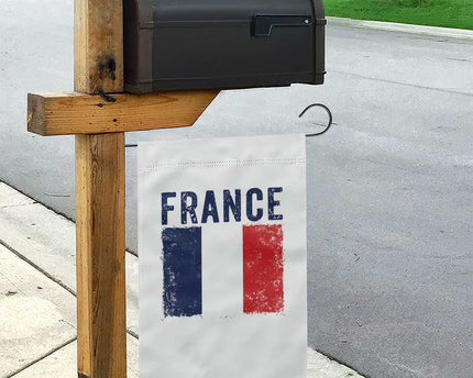 Vintage France Flag Distressed French Pride Patriotic Soccer Fan Graphic Garden Flag