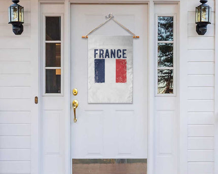 Vintage France Flag Distressed French Pride Patriotic Soccer Fan Graphic Garden Flag