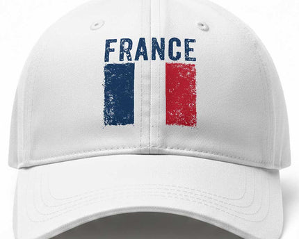 Vintage France Flag Distressed French Pride Patriotic Soccer Fan Graphic Baseball Cap