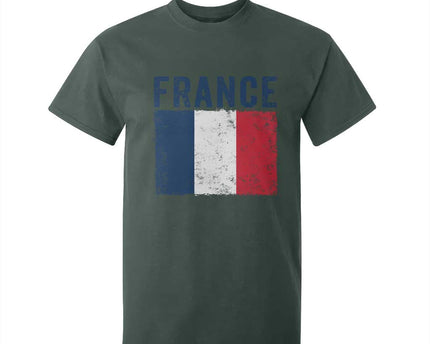 Vintage France Flag Distressed French Pride Patriotic Soccer Fan Graphic T-Shirt
