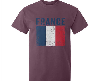 Vintage France Flag Distressed French Pride Patriotic Soccer Fan Graphic T-Shirt
