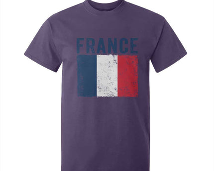 Vintage France Flag Distressed French Pride Patriotic Soccer Fan Graphic T-Shirt