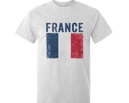 Vintage France Flag Distressed French Pride Patriotic Soccer Fan Graphic T-Shirt