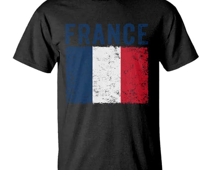 Vintage France Flag Distressed French Pride Patriotic Soccer Fan Graphic T-Shirt
