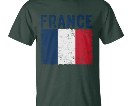 Vintage France Flag Distressed French Pride Patriotic Soccer Fan Graphic T-Shirt