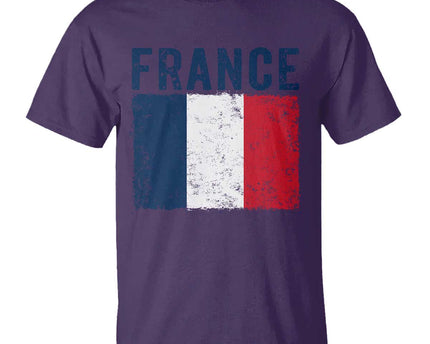 Vintage France Flag Distressed French Pride Patriotic Soccer Fan Graphic T-Shirt