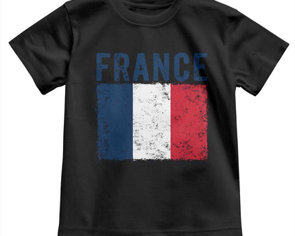 Vintage France Flag Distressed French Pride Patriotic Soccer Fan Graphic Toddler T-Shirt