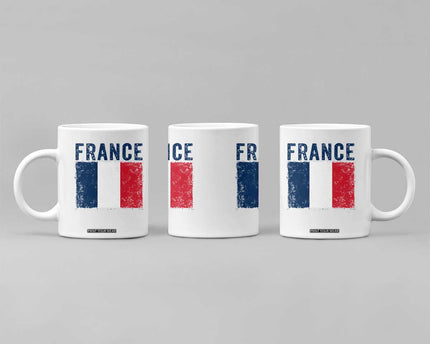Vintage France Flag Distressed French Pride Patriotic Soccer Fan Graphic Coffee Mug