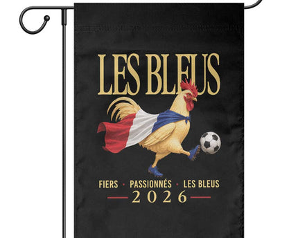 Les Bleus 2026 France Soccer Garden Flag Rooster Wearing French Flag