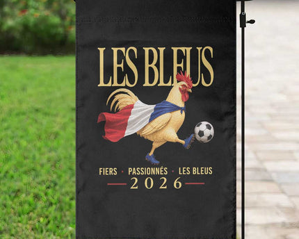 Les Bleus 2026 France Soccer Garden Flag Rooster Wearing French Flag