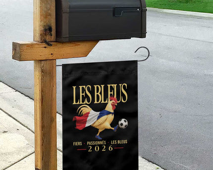 Les Bleus 2026 France Soccer Garden Flag Rooster Wearing French Flag