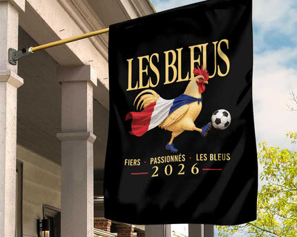 Les Bleus 2026 France Soccer Garden Flag Rooster Wearing French Flag