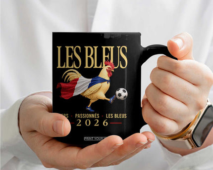 Les Bleus 2026 France Soccer Coffee Mug Rooster Wearing French Flag