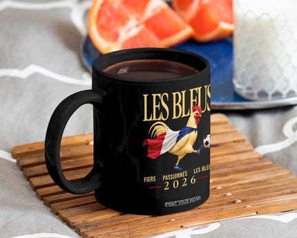 Les Bleus 2026 France Soccer Coffee Mug Rooster Wearing French Flag