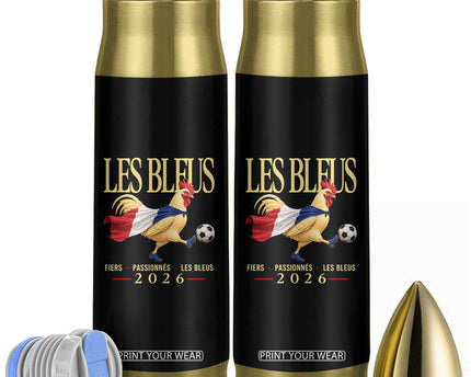 Les Bleus 2026 France Soccer Bullet Tumbler Rooster Wearing French Flag