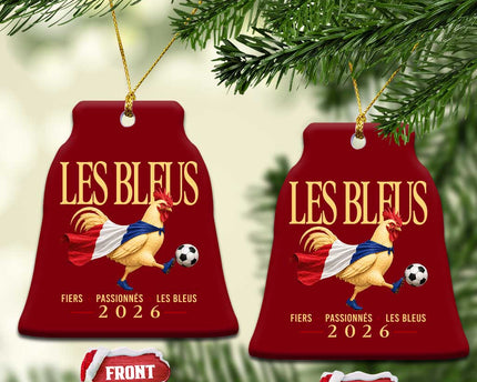 Les Bleus 2026 France Soccer Ceramic Ornament Rooster Wearing French Flag