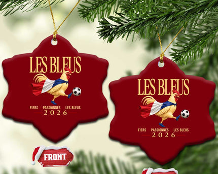 Les Bleus 2026 France Soccer Ceramic Ornament Rooster Wearing French Flag