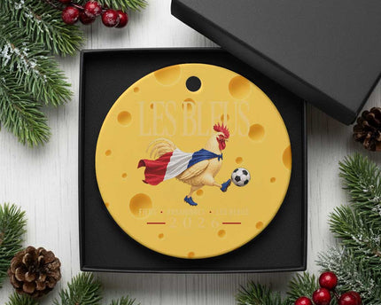 Les Bleus 2026 France Soccer Ceramic Ornament Rooster Wearing French Flag