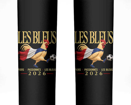 Les Bleus 2026 France Soccer Skinny Tumbler Rooster Wearing French Flag