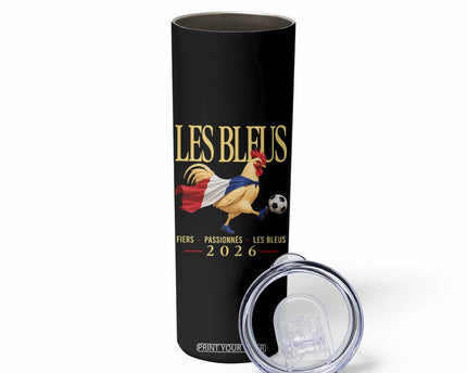 Les Bleus 2026 France Soccer Skinny Tumbler Rooster Wearing French Flag