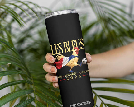 Les Bleus 2026 France Soccer Skinny Tumbler Rooster Wearing French Flag