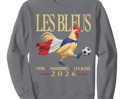 Les Bleus 2026 France Soccer Sweatshirt Rooster Wearing French Flag