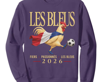 Les Bleus 2026 France Soccer Sweatshirt Rooster Wearing French Flag