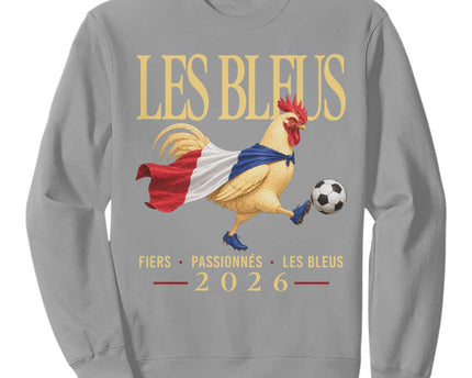 Les Bleus 2026 France Soccer Sweatshirt Rooster Wearing French Flag