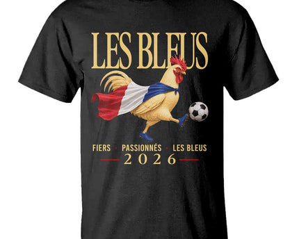 Les Bleus 2026 France Soccer T Shirt Rooster Wearing French Flag