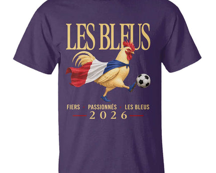Les Bleus 2026 France Soccer T Shirt Rooster Wearing French Flag