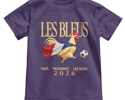 Les Bleus 2026 France Soccer Toddler T Shirt Rooster Wearing French Flag
