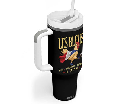 Les Bleus 2026 France Soccer Tumbler With Handle Rooster Wearing French Flag