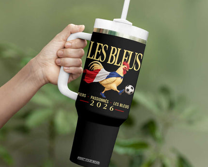 Les Bleus 2026 France Soccer Tumbler With Handle Rooster Wearing French Flag