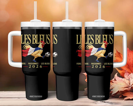 Les Bleus 2026 France Soccer Tumbler With Handle Rooster Wearing French Flag