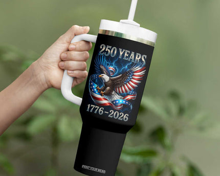 250 Years America Tumbler With Handle Eagle and Flag 250th Anniversary USA Patriotic 1776 2026
