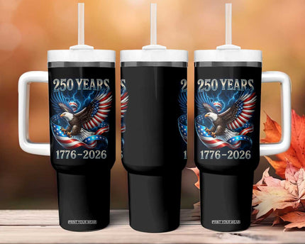 250 Years America Tumbler With Handle Eagle and Flag 250th Anniversary USA Patriotic 1776 2026