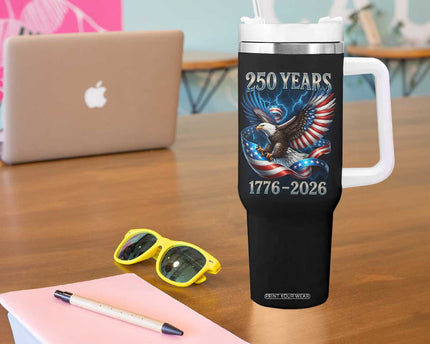 250 Years America Tumbler With Handle Eagle and Flag 250th Anniversary USA Patriotic 1776 2026