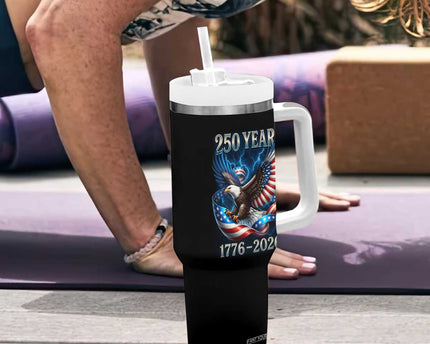 250 Years America Tumbler With Handle Eagle and Flag 250th Anniversary USA Patriotic 1776 2026