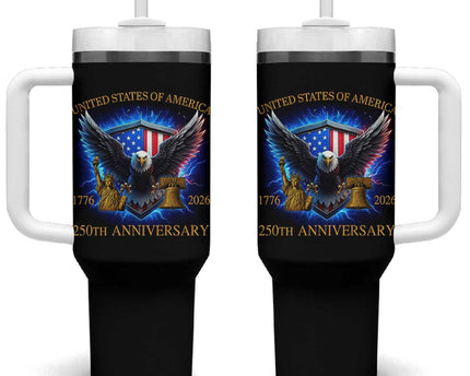 250 Years America Flag Tumbler With Handle Eagle 250th Anniversary USA Patriotic 1776 2026